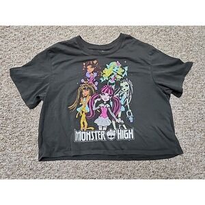 Monster High Ladies Medium Black Cropped Short Sleeve T-Shirt.